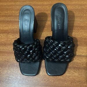 Madden Girl Black Woven Mules